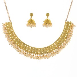 BOINDOON Choker-Necklace-Indian-Jewelry-Sets for Women Jhumka-Pearl-Chain-Kundan-Earrings-Gold-Wedding-Oxidized-Jewelry-Sets for Brides
