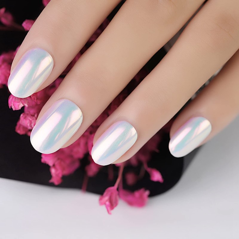 ANGGREK Polvo Holográfico para Uñas Aurora, Polvo con Efecto Espejo