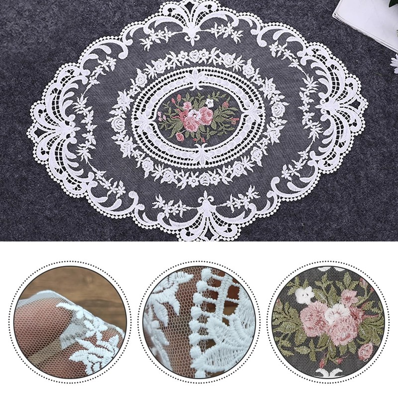 Luckious 2 Pack Retro Lace Placemats - French Crochet Doilies