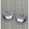 Sterling Silver Large Crescent Boho Statement Earrings, Handmade Half Moon
