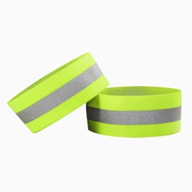 Boxonly 4 PCS Reflective Wrist Strap 4x1.5cm Safety Gear Reflective Wristbands High Visibility Ankle Bands Reflector Armband Self-Adhesive Reflective Bands for Walking,Night Sports Fluorescent Green
