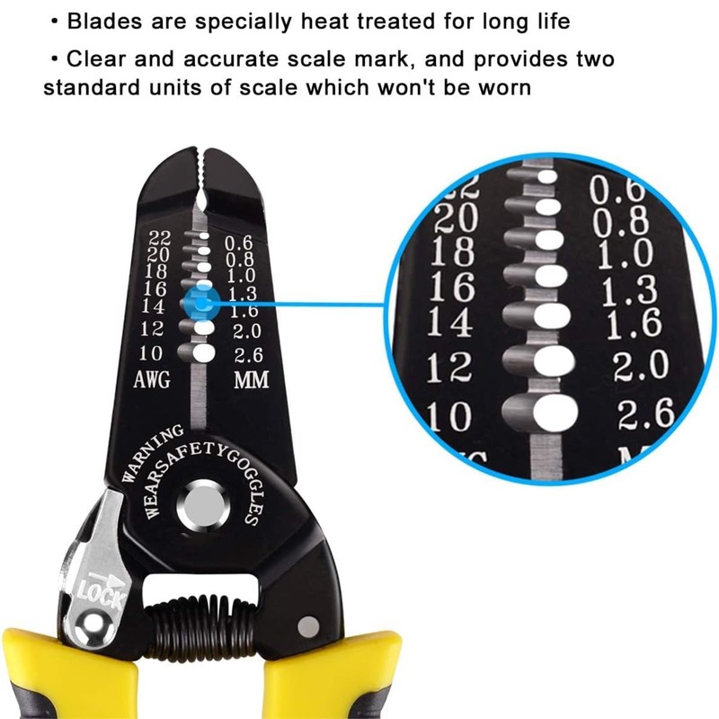 1 Pcs Wire Stripper,Wire Strippers Electrical,Cable Stripper,DIY Enthusiasts,Professional Insulated Wire