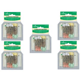 Clover Flower Head Pins Boxed, 100 Per Pack (Set of 5)