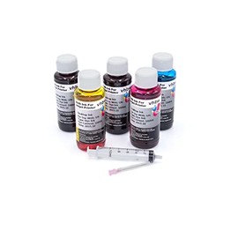 vhbw 5 x Refill Ink Compatible with Canon Pixma G4511 Printer - Refill Set Dye Cyan, Dye Magenta, Dye Black, Dye Yellow, 100 ml