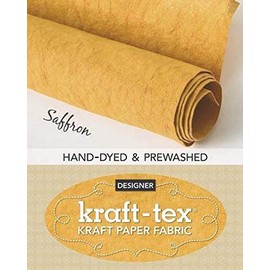 kraft-tex® Roll Saffron Hand-Dyed & Prewashed: Kraft Paper Fabric, 18.5” x 28.5" Roll (kraft-tex Designer)