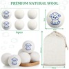 ZPQAODI Sheep's Wool Dryer Balls, Pack of 6, Tumble Dryer