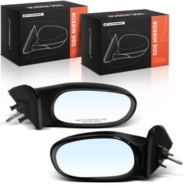 A-Premium Pair (2) Driver and Passenger Side Manual Door Mirror - Compatible with Toyota Corolla 1998 1999 2000 2001 2002 - Non-Heated, Non-Folding Black Outside Rear View Mirror