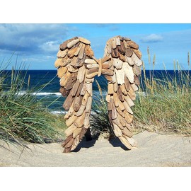 Starry Driftwood Decorative Angel Wings (30 cm) Motif Wall Decoration Driftwood Wood Decoration / FBA_2342_30 cm