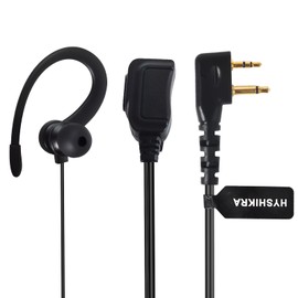 HYSHIKRA Transparent Headphones Headset Compatible with Midland G7 Pro G8 G9 Pro M24 M24 Plus M48 M99 G6 XT G7 XTR Security Airsoft (Black G-shaped, 1)