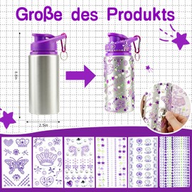 Trinkflasche Kinder,Schulanfang Geschenke Für Mädchen Weihnachtsgeschenke 8-11 Jahre Personalisierte Geburtstagsgeschenk Bastelsachen,Spielzeug Auslaufsichere Edelstahl,Isolierter Reisebecher Kaffee