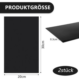 Foonary 2 Stück 30 x 20 cm Schwarz Kunststoffplatte 3mm, ABS-Material Antistatische Polyethylenplatte, PVC Platte Acrylplatte, Kunststoffplatten für Modellbau, Heimdekoration und Kunsthandwerk