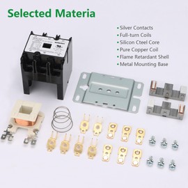 WengartAir Conditioner Contactor Module WGJK-30 30 Amp Coil 3 Pole 24VAC Compatible with Air Conditioner, Heat Pump, Refrigeration Systems, HVAC Motor Contactor