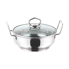 Vinod Cookware Induction Friendly Kadai With Lid Silver 1.5 Litres