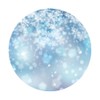 OERJU 7.2x7.2ft Winter Snowflake Round Backdrop Christmas Snow Flakes Ice