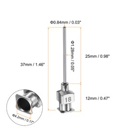 HARFINGTON 10pcs 18Gauge Stainless Steel Dispensing Needles, 1" All Metal Glue Needle Tube Blunt Tips Luer Lock for Thick Liquids, Ink, Glue, Lab Use