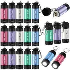 Mudder Mini Keychain Flashlight USB Torch Rechargeable Colorful LED Flashlight High Powered Keychain Lamp Bulk Handheld Waterproof Pocket Light for Emergency Camping Hiking