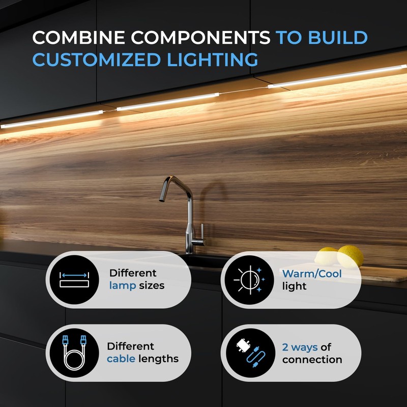 EShine Extra Long 20 inch LED Dimmable Under Cabinet Lighting
