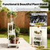 HomiShare 4-Tier Foldable Plant Stand with Wheels, No Tools Assembly,