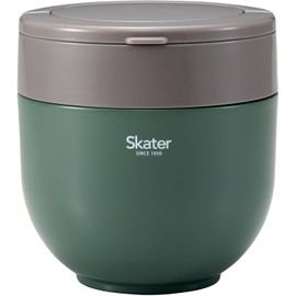 Skater LDNO13AG Thermal Insulated Lunch Jar, Large Capacity, 48.2 fl oz (1,250 ml), Folding Handle, Antibacterial, Evergreen