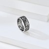 Wolf Ring for Men, Retro Wolf Totem Rings, Cross Line