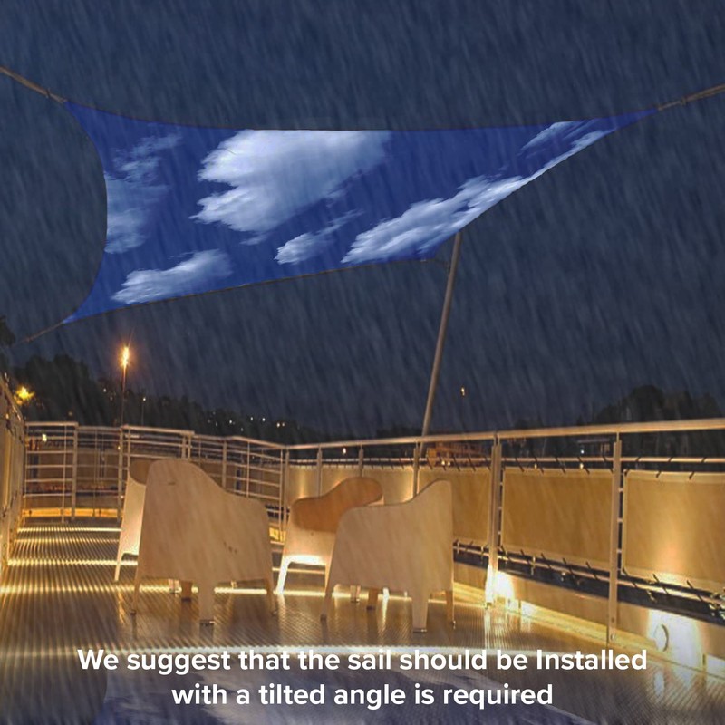 INFRANGE Waterproof Sky Blue 5' x 14' Rectangle Sun Shade