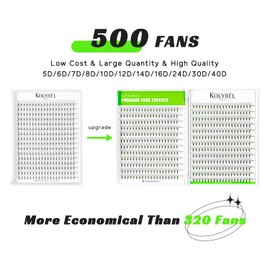 Kolybel 400 Premade Fans Eyelash Extensions 40D 8-15mm Mixed Length Promade Lash Fans C Curl Premade Fans Pointed Thin Base Handmade Volume Premade Lash Extensions Fans(40D,0.03-C-8-15MM)