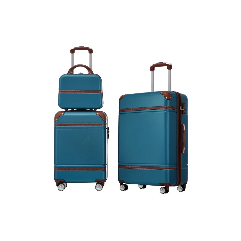 FCJ Luxury 3-Piece Hardshell Luggage Set 20x24 Spinner Suitcase with