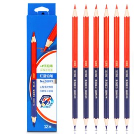 YYMIYU Precision Marking Pencils for Detailed Work (Wooden Pole Red and Blue Dual Color)