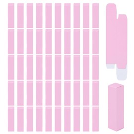 NICENEEDED 50 Pack Pink Kraft Paper Lipstick Boxes, Rectangle Reusable Lip Balm Packaging Cases, Essential Oil Wrapping Containers Box for DIY