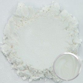 Matio White Mica Powder for Epoxy Resin, 1.8oz/ 50g Pearlescent Effect Mica Powder Natural Color Pigment for Soap Making, Bath Bomb, Candle Dye, Resin Craft, Paint, Nails Art, Jewelry, Slime Pigment