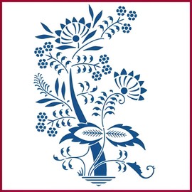 Blue Danube 1 Stencil -16" x 10.75" Blue Onion Style Flower Floral Arrangements Bouquet Romantic DIY Vase Pitcher Decor Painting Gifts Crafts Laser Cut Mylar Reusable Templates - The Artful Stencil
