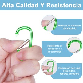 AdooAdii Set de 40 Mosquetones para Escalada de Aluminio Ganchos en D Clips de Mosquetón con Bloqueo Resistente Ligero Multiusos Carabiner para Camping Hamacas Llavero Mochila Senderismo Pesca Viajes