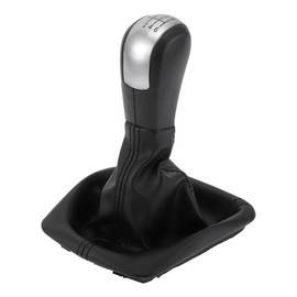 TUCKBOLD 6 Speed Manual Gear Shifter Knob with Cover for Skoda Octavia | Gearbox Stick Shifter Lever Knob Black Silver Tone Plastic Faux Leather 1 Pcs