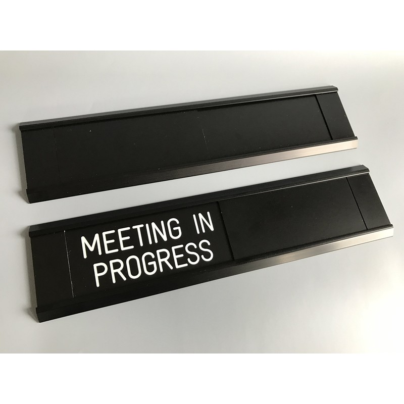 Sliding Signs - Entry Control - Meeting in Progress (Or