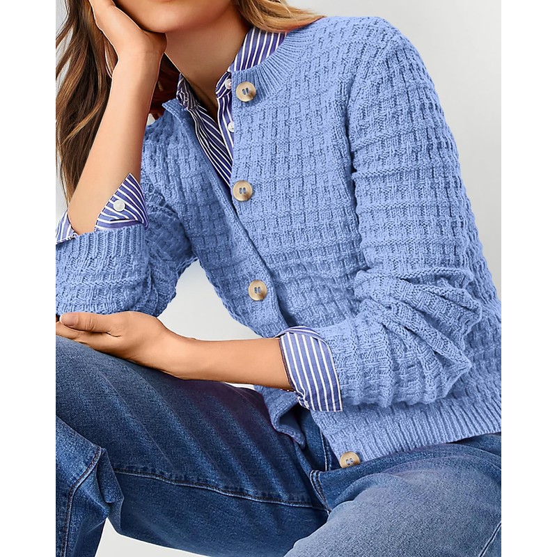 PRETTYGARDEN Women's Knit Cardigan Sweaters Casual Long Sleeve Open Front