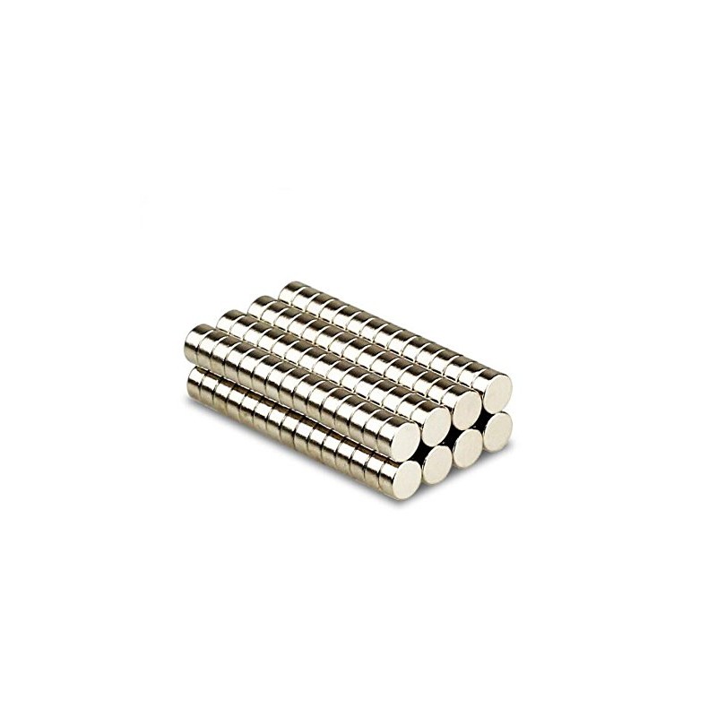 Magnetastico® | 50 pieces 10x3 mm disc neodymium magnets N52