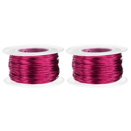 sourcing map 2pcs 20 Gauge Aluminum Craft Wire 0.8mm 98.5ft Flexible Bendable Anodized Metal Jewelry Sculpting Wire for Jewelry Making Modelling Craft DIY, Caramel