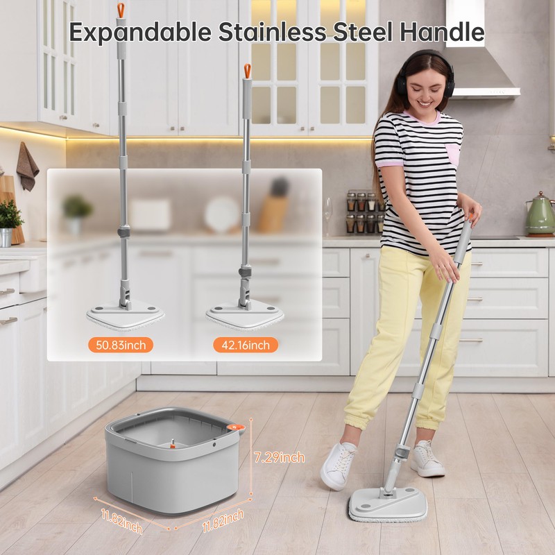 KZKR Spin Mop and Bucket Set with Self Separation Dirty