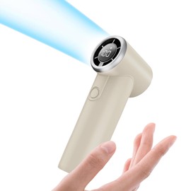 Portable Handheld Fan, Powerful Turbo Fans, 2000mAh 5 Speed Mini Fans with Power Display USB Rechargeable Battery, Lightweight Personal Cooling Fan for Women Men Outdoor Camping Travel(White)