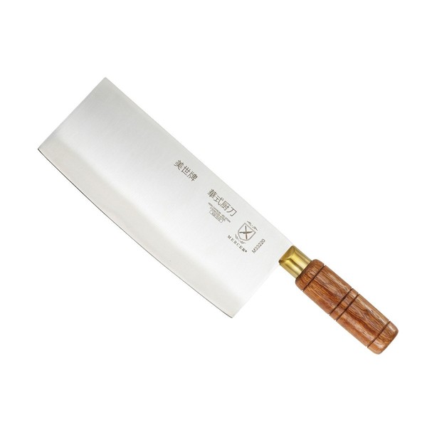 Mercer Culinary M33220 8-Inch Chinese Chef's Knife with Wood Handle, Stainless Steel, Silver