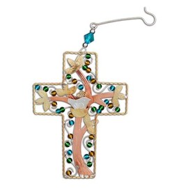 Pilgrim Imports Bronze Nickel and Copper Hanging Ornament Handmade Fair Trade- Tree of Life Cross