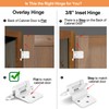 Vallecloud 4 Pack (2 Pair) White Self Closing Cabinet Hinges