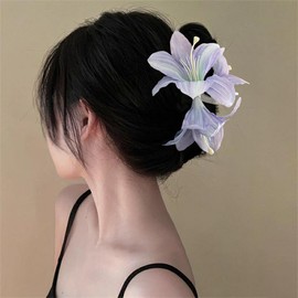 SINLOV Artificial Flower Hair Claw Clips Non-slip Claw Flower Strong Large Hair Barrettes Hair Clip Accessories for Women Girls (purple)