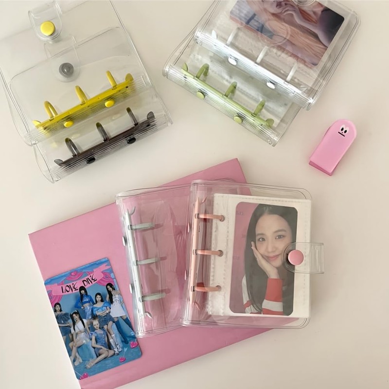 Sticker Album Transparent A8 3-Hole Mini Binder Office Supplies Refillable