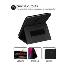 for TCL NXTPAPER 14 Tablet 14.3" Case, Folding Stand Protective Cover with Pencil Holder and Wrist Strap,Full Protection, Premium PU, Scratch Resistant for TCL NXTPAPER 14 2024 (Black)