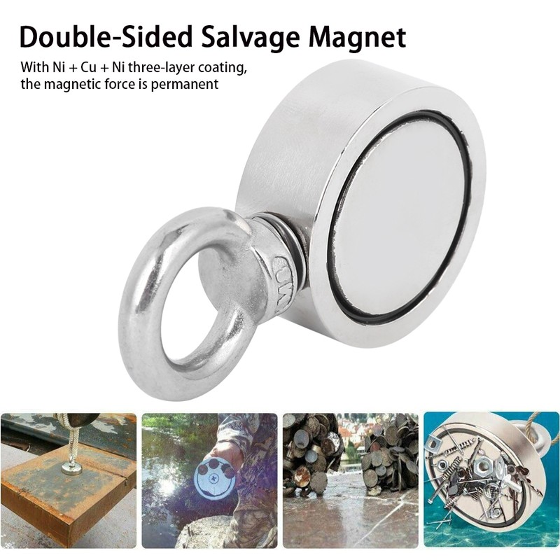 Salvage Magnet Deep Sea Double‑Sided Single Ring Maximum Load‑Bearing 176LBs
