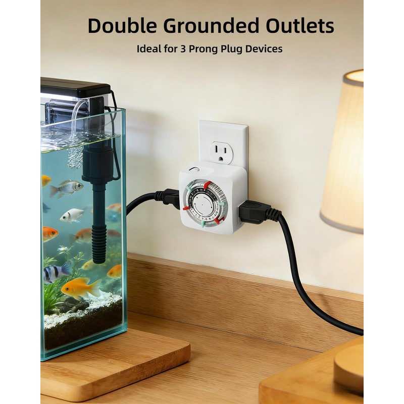 TAYMATIC Mechanical Indoor Plug in Timer with Trippers,