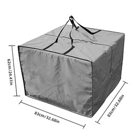 Garden Furniture Cushion Storage Bag WorthPlanet Waterproof 210D Oxford Fabric 83 x 83 x 62cm Furniture Seat Cushions Storage Bag with Handles Zippers and Carrying Bag for Cushions, Patio W200027 (Gray)