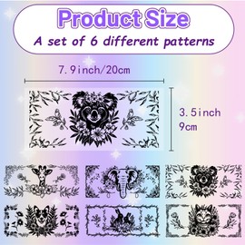 CREATCABIN 6Pcs Animals Silhouettes Mason Jar Decor Laser Cut Cardboard Scrapbook Cutouts Die Cuts Embellishments PVC Lamp Film for Crafting Lantern Jars Wall Painting Glass-No Sticker 8x3.5Inch