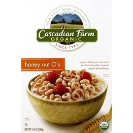 Cascadian Farms Organic Honey Nut O's Cereal 9.5 Oz.(pack of 3)